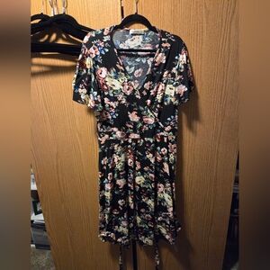 Chic Black Floral Midi Dress